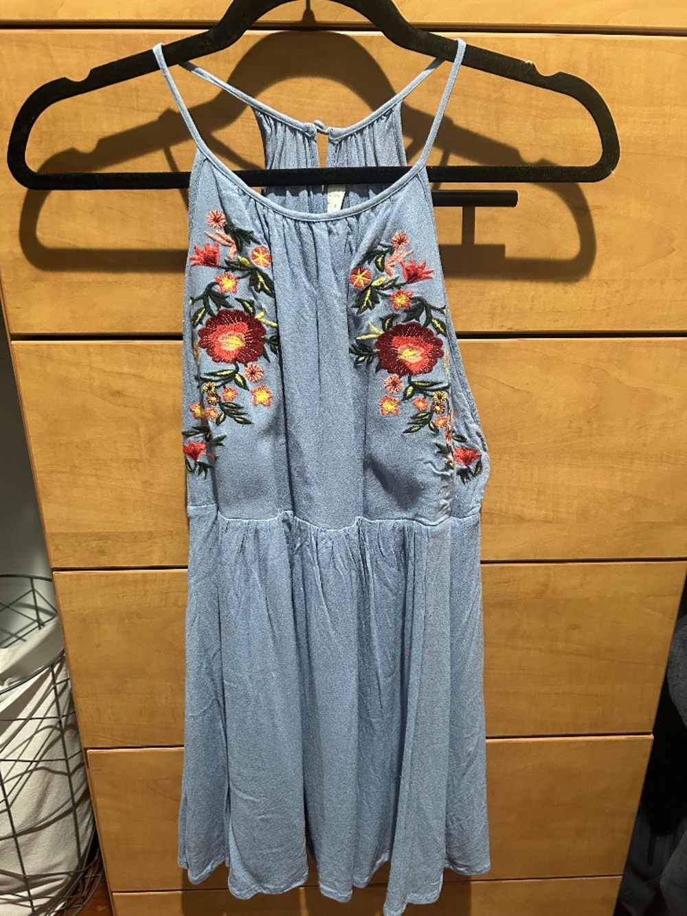 Mini Dress with floral embroidery